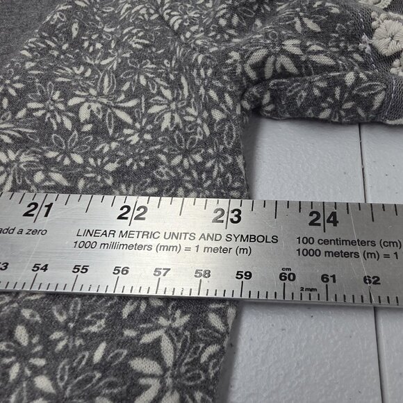 Sugarfox Sweatshirt Womens 1XL Gray Floral Panel Lace Trim Pullover Long Sleeve - Picture 8 of 9